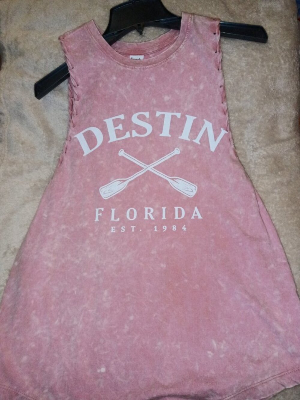 Dreamsicle Pink Tie Dye Sleeveless Tank Top Destin Florida Beach Women’s M